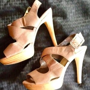 tan Nine West heels
